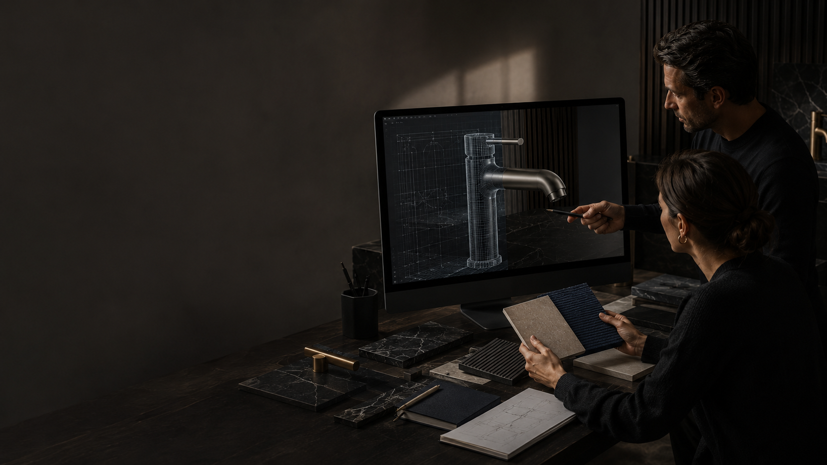 Detalle de render de grifería